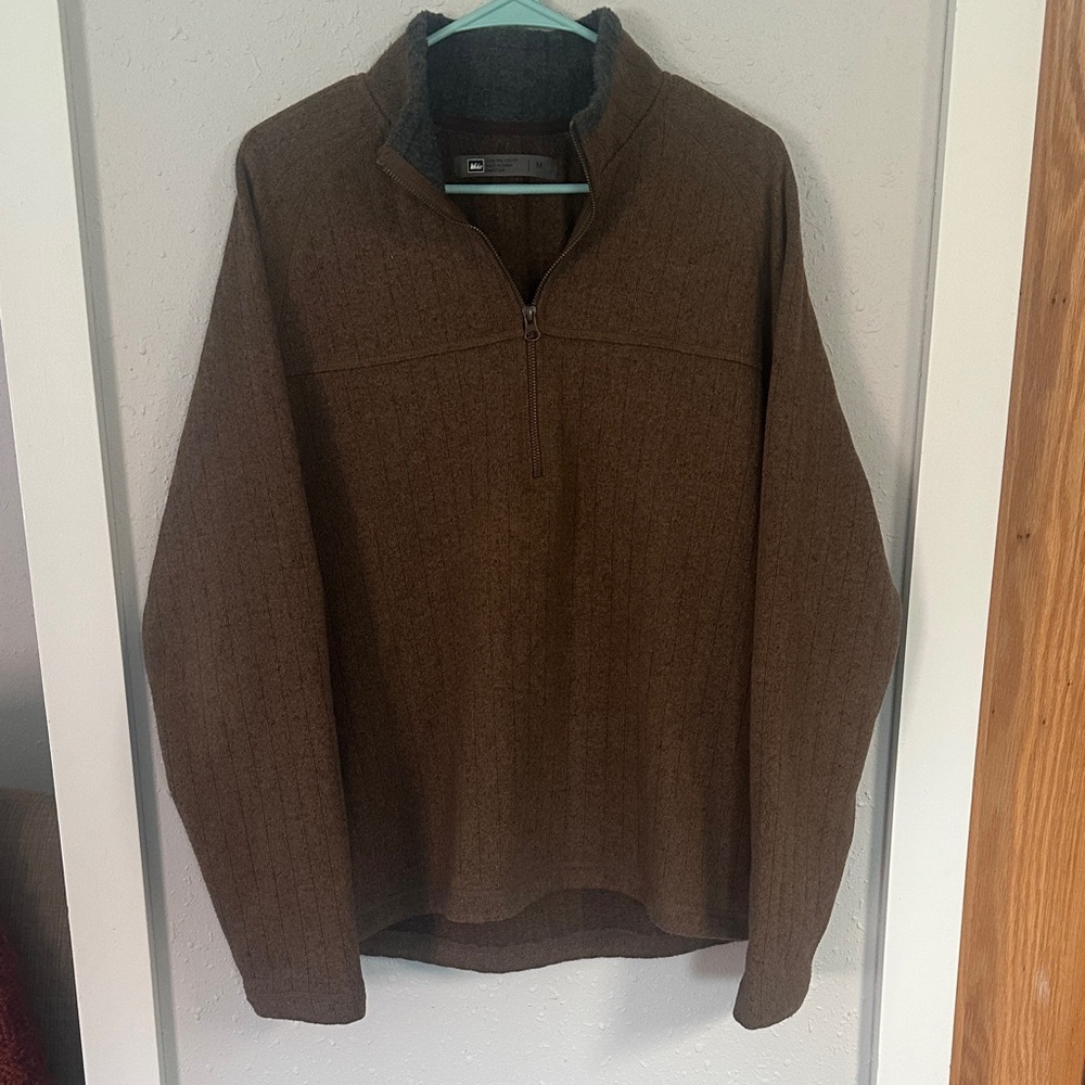 REI Men's Brown Zip-Up Sweater